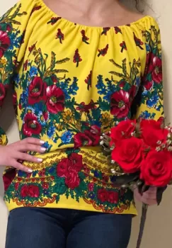 Bluza stilizata cu motive florale Sanziana 15 imagine