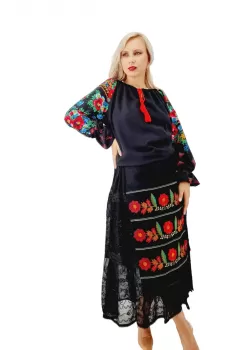 Bluza stilizata cu motive traditionale Margareta 10 imagine
