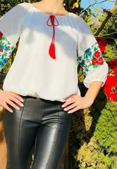 Bluza stilizata cu motive traditionale Margareta 2 imagine