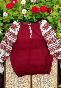 Bluza stilizata cu motive traditionale Margareta 20 imagine