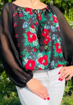 Bluza stilizata cu motive traditionale Margareta 8 imagine