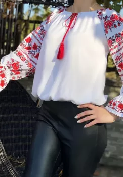 Bluza stilizata cu motive traditionale Margareta imagine