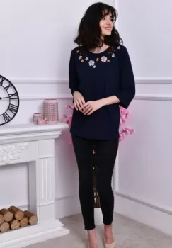 Bluza stilizata traditional cu broderie Patty imagine