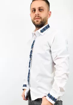 Camasa alba traditionala brodata - Model I imagine