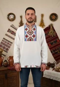 Camasa barbateasca stilizata cu imprimeu traditional - Model I imagine