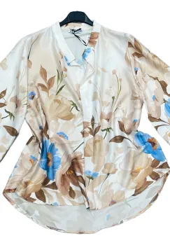 Camasa lejera din satin cu imprimeu floral ,   Marime universala imagine
