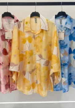 Camasa Oversize din satin - Kamelia imagine