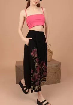 Pantaloni de vara cu imprimeu imagine