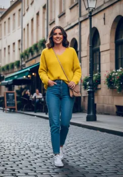 Pulover moale cu decolteu in V - diferite culori imagine