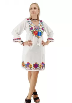 Rochie alba cu Broderie Danuta imagine