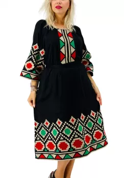 Rochie brodata cu motive traditionale Ionica 2 imagine