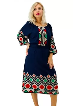 Rochie brodata cu motive traditionale Ionica imagine