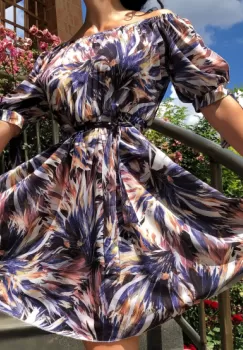 Rochie cu motive florale eleganta Alena 4 imagine