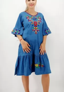 Rochie din Denim traditionala Sanda 58 imagine