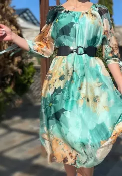 Rochie dreapta din matase Mariana imagine