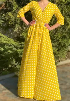 Rochie eleganta cu buline Nela 5 imagine