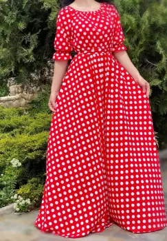 Rochie eleganta cu buline Nela 8 imagine