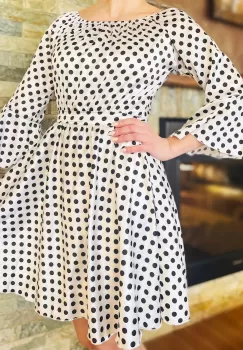 Rochie eleganta cu buline Nela 9 imagine