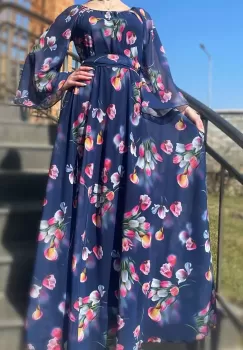 Rochie eleganta cu motive florale Florinela 5 imagine