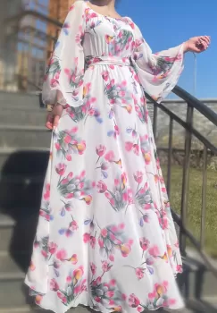 Rochie eleganta cu motive florale Florinela 6 imagine