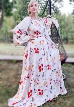 Rochie eleganta din barbie cu imprimeu floral Andrada 2 imagine