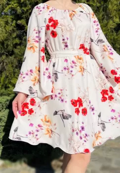 Rochie eleganta din barbie cu imprimeu floral Andrada imagine