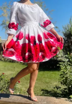 Rochie eleganta din barbie cu imprimeu floral Eleftheria imagine