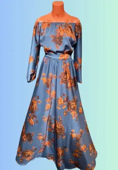 Rochie eleganta din barbie cu imprimeu floral Eleftheria 5 imagine