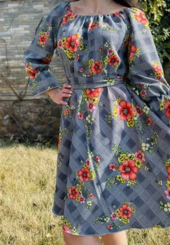 Rochie eleganta din barbie cu imprimeu floral Gala imagine