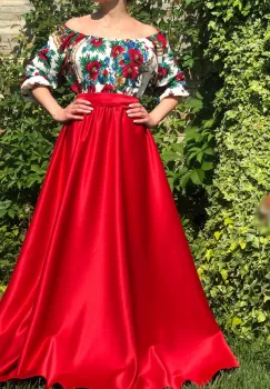 Rochie eleganta lunga Bujori 5 imagine