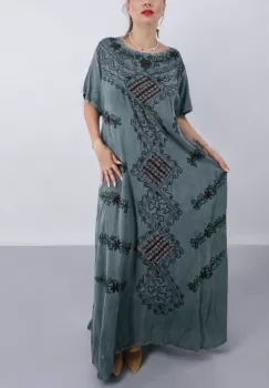 Rochie Lunga Brodata Miuta 89 imagine