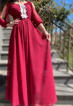 Rochie lunga cu motive crosetate Morticia 3 imagine