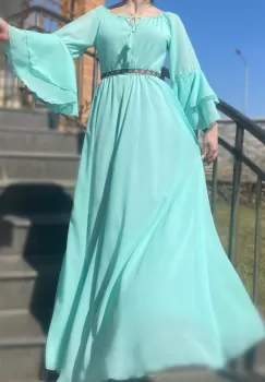 Rochie lunga cu motive traditionale Aglaia 10 imagine