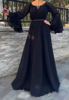 Rochie lunga cu motive traditionale Aglaia 11 imagine