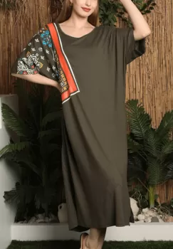 Rochie lunga de vara cu broderie Alkai imagine