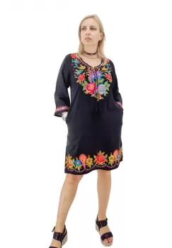 Rochie neagra cu Broderie Danuta 2 imagine