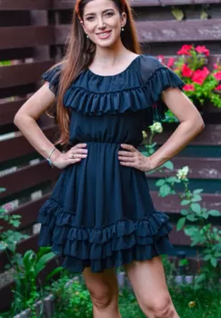 Rochie Phoebe mini cu volane imagine