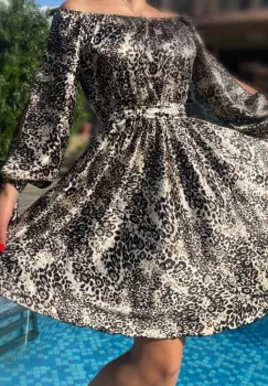 Rochie scurta animal print - Bella 22 imagine