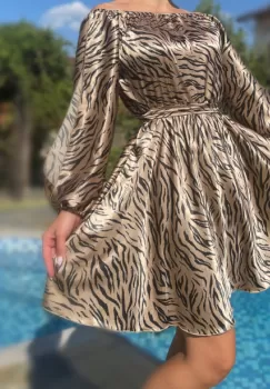 Rochie scurta animal print - Bella 26 imagine