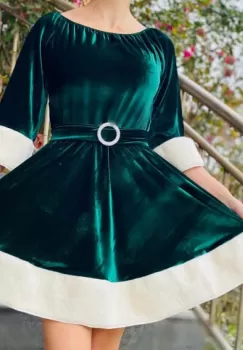 Rochie scurta cu tematica de Craciun - Santa 5 imagine