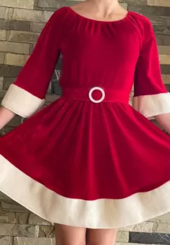 Rochie scurta cu tematica de Craciun - Santa 6 imagine