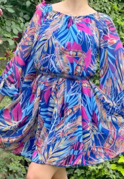 Rochie stilizata cu motive florale Florinela 13 imagine