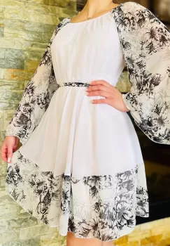 Rochie stilizata cu motive florale Florinela 2 imagine