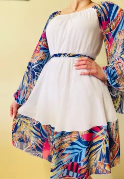 Rochie stilizata cu motive florale Florinela 3 imagine