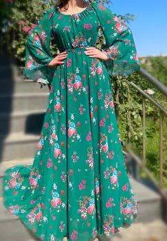 Rochie stilizata cu motive florale Iana 2 imagine