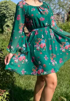 Rochie stilizata cu motive florale Iana imagine