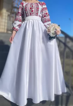 Rochie stilizata cu motive traditionale Elina 6 imagine