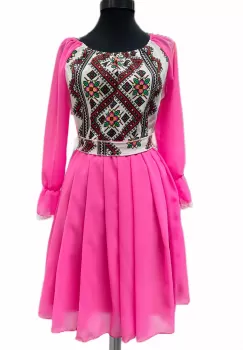 Rochie stilizata cu motive traditionale Magdalena 5 imagine