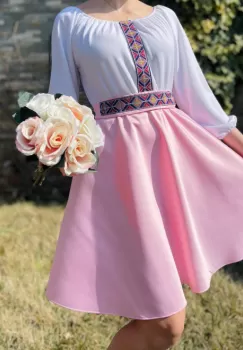 Rochie stilizata cu motive traditionale Margareta 2 imagine