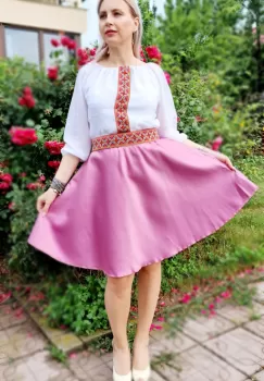 Rochie stilizata cu motive traditionale Margareta imagine